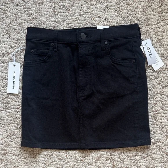 NWT Aritzia Denim Forum Cowgirl Black Micro Skirt - Picture 5 of 14